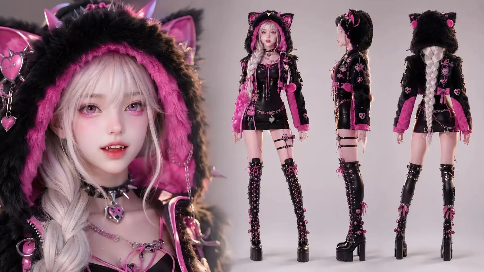 猫耳糖果暗黑女主 · 四视图
